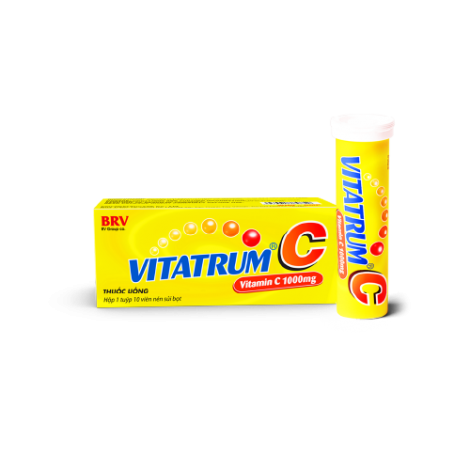 Thuốc Vitatrum C 1000mg BRV điều trị thiếu vitamin C (10 viên sủi)